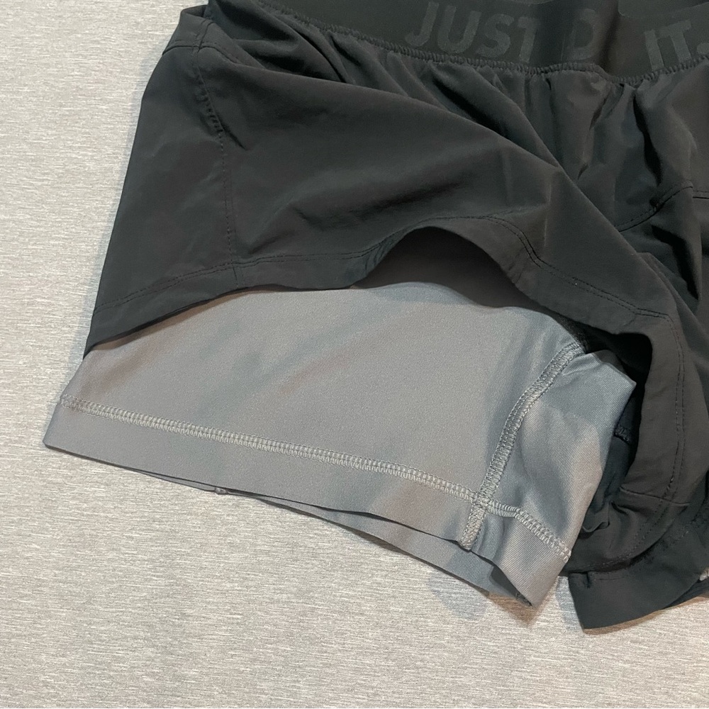 Nike Icon Woven 2-in-1 Shorts Black White Large Dri-FIT Lined Athletic - Picture 5 of 11